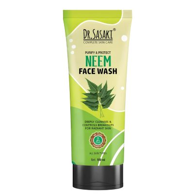 Dr. Sasaki Neem Face Wash for Acne & Oil Control | Purifies Skin with Natural Neem Extract | 100ml