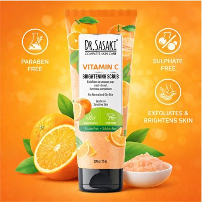 DR.SASAKI Vitamin C Facial Scrub for Brightening & Deep Cleansing Scrub (200 g)